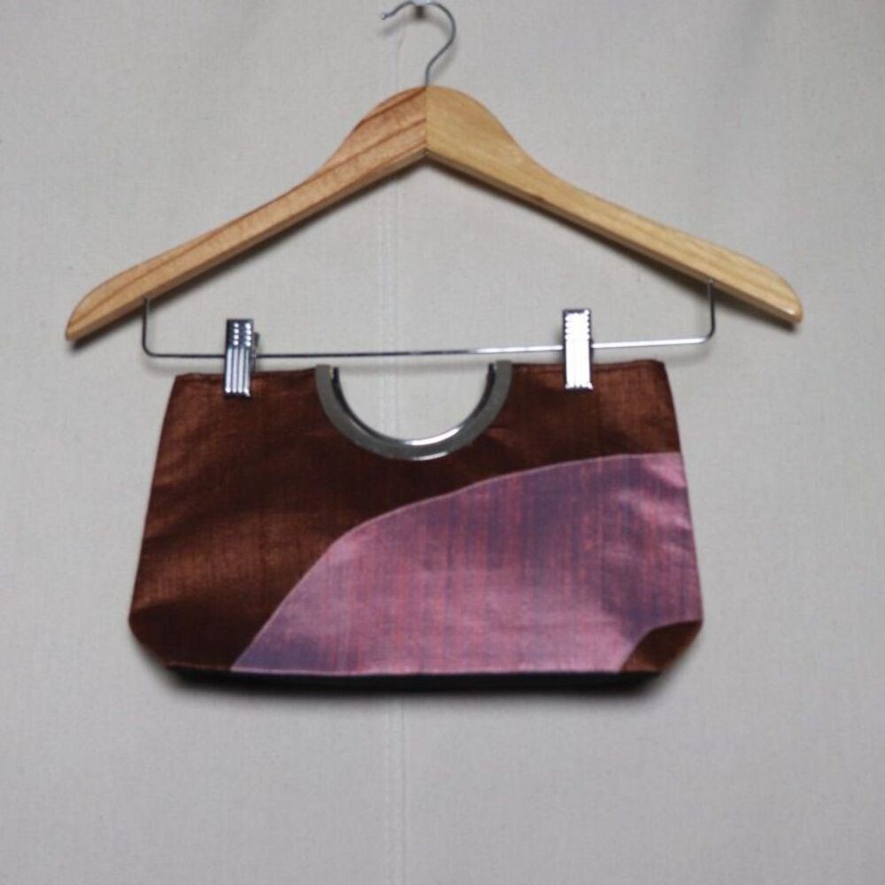 Brown & Mauve Mini Top Handle Bag